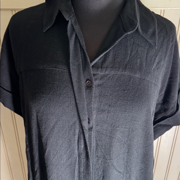 NWT 7115 By SZEKI Signature Black Shirt Button Down Dress - Picture 4 of 11